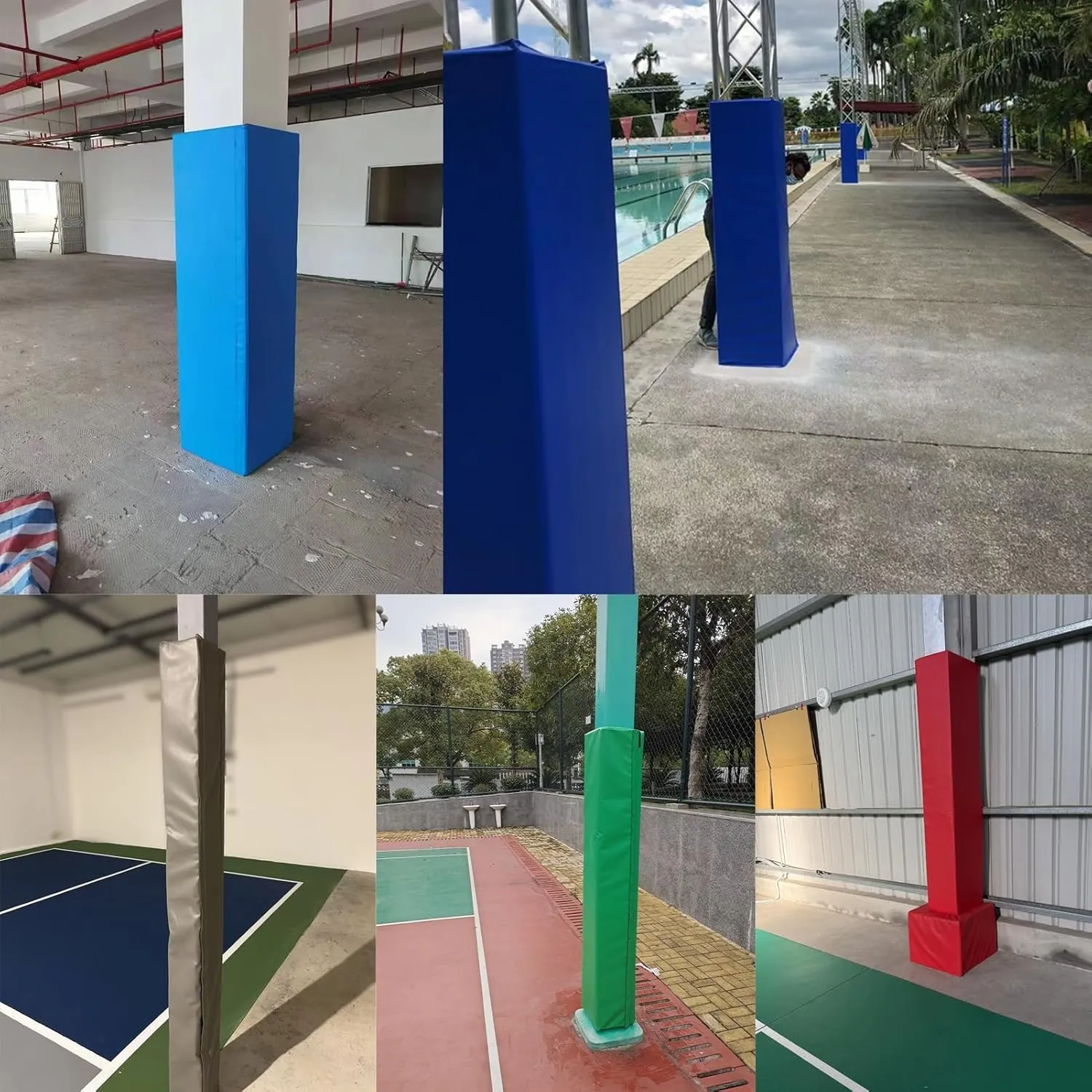 Pole Padding Weather Resistant Basketball Blocking Pad, Basketball Pole Pad for Square Poles, Shock - Absorbing Basketball Hoop Post Pad, Safety Pole Pad(White,15x15cm/6x6in)