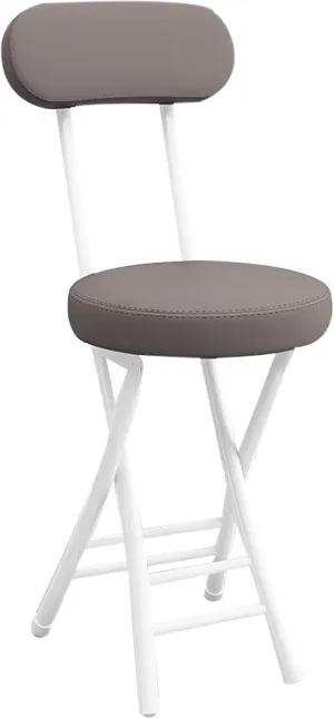 Portable Folding Chairs, Foldable Bar Stool, Folding Chair with Cushioned Padded Leather, for Picnic Garden Party Outdoor(Gray)