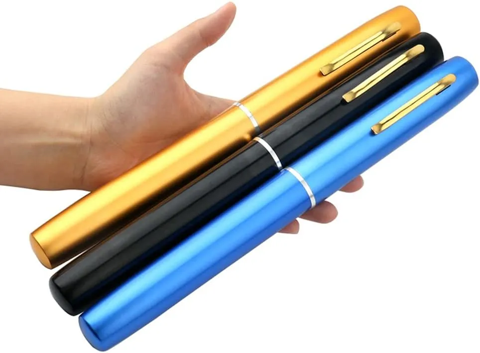 Portable Pen Shape Fishing Rod Telescopic Aluminum Alloy Fishing Pole   Metal Fishing Reel Reel