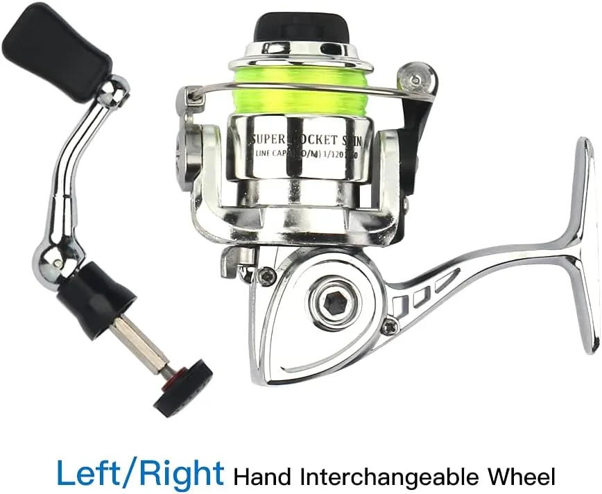 Portable Pen Shape Fishing Rod Telescopic Aluminum Alloy Fishing Pole   Metal Fishing Reel Reel