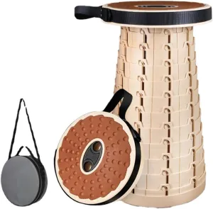 Portable Teles Soft Vinyl Stool - Telescoping with Storage Bag for Fishing, Hiking, Camping,Heavy-Duty