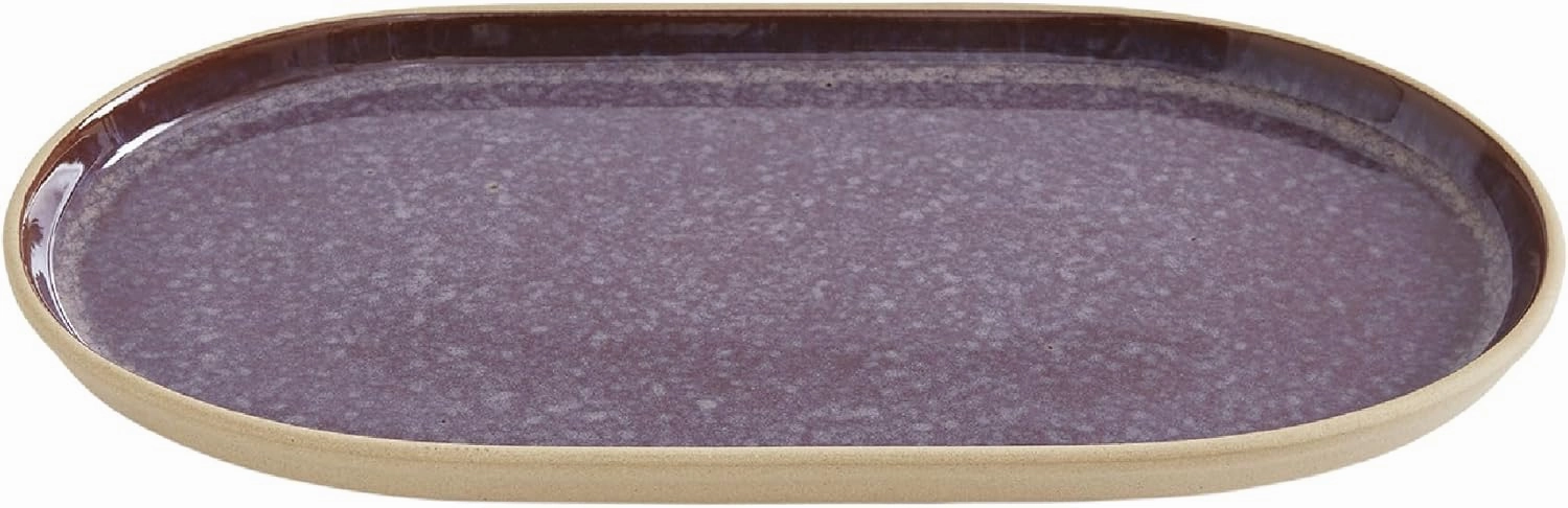Portmeirion Minerals Oval Dish (12"x 6.4") - Stoneware Tableware with Unique Amethyst Glaze - Contemporary Dining & Essential Scandinavian Entertaining, Durable Ceramic Server for Meals & Gatherings