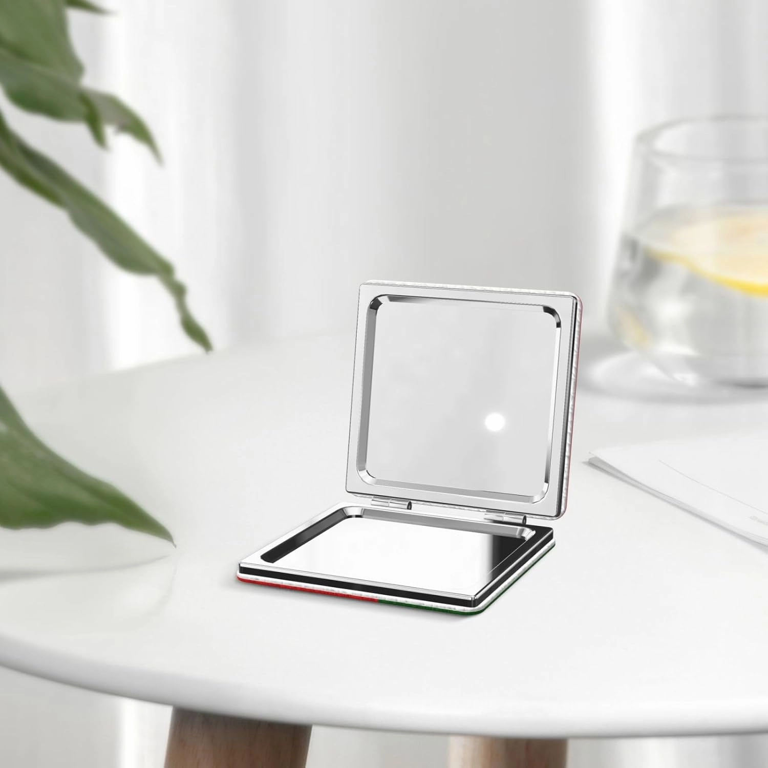 Portuguese Flag Makeup Mirror Portable Folding Mini Mirror Double Sided Travel Makeup Mirror Square Handheld Pocket Mirror