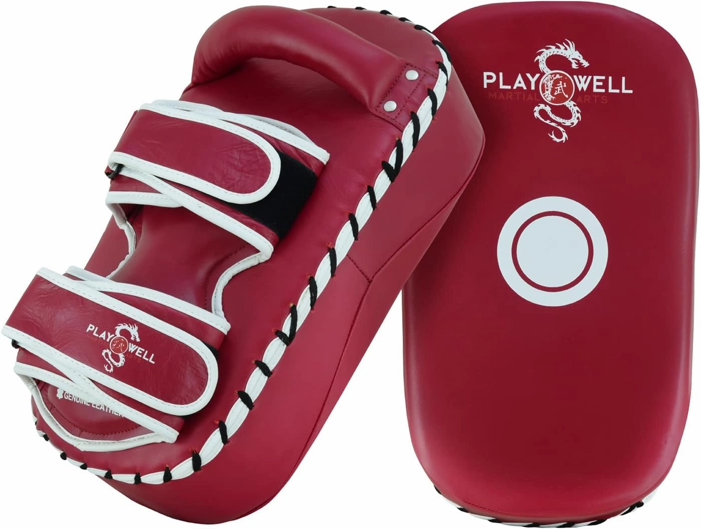 Premium Range: Maroon Series - Elite Leather Muay Thai Kick Pad - Singles