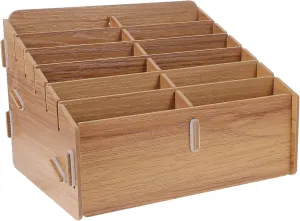 PRETYZOOM Game Cards Holder Card Sorting Tray Storage Organizer Compact Size Card Deck Case Wooden Card Box