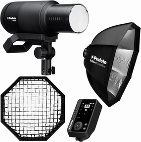 Profoto Pro-D3 1250W Industrial-Grade Monolight Bundle with Softbox 3-Feet Octa Silver, Connect Pro for Nikon, and Softgrid 3-Feet Octa (4 Items)