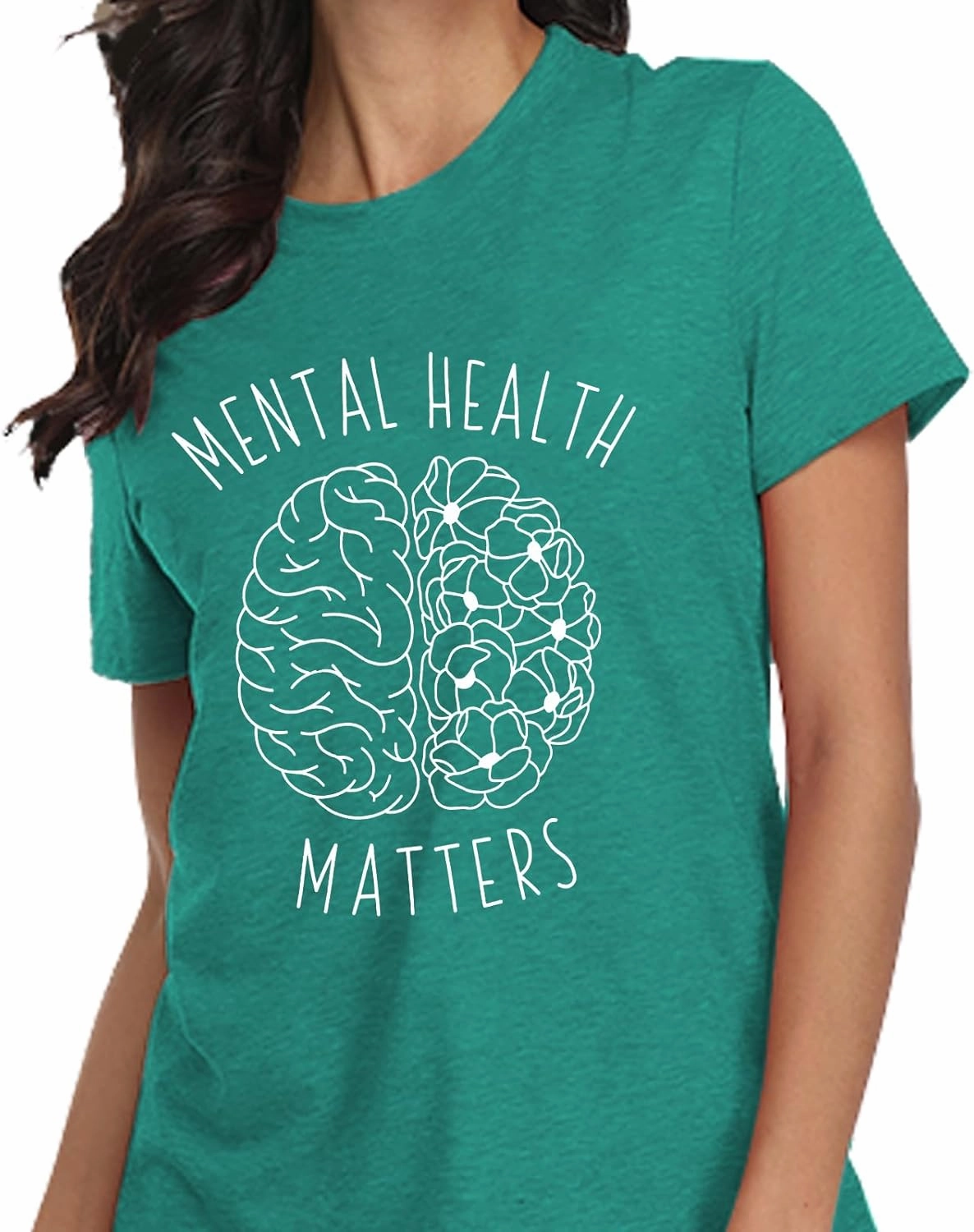 qdl Mental Health Matters Shirt Women Human Brain Illness Awareness Tshirts Therapist Psychologist Short Sleeve