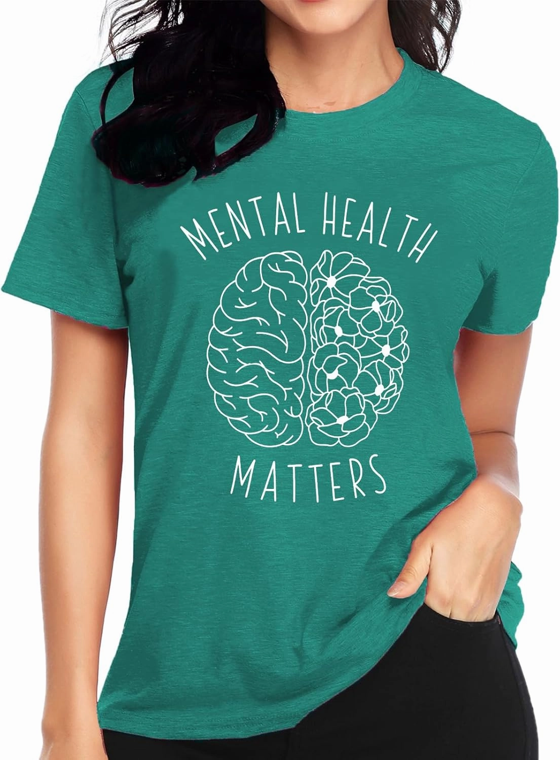 qdl Mental Health Matters Shirt Women Human Brain Illness Awareness Tshirts Therapist Psychologist Short Sleeve