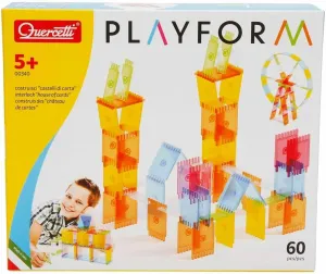Quercetti Playform Tile Building Set - Includes 60 Tiles in 6 Colors to Create 3-D Structures, for Kids Ages 5 Years and up