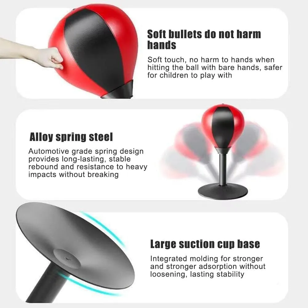 Rage Sports Bag, Desktop Boxing Speed Ball with Suction Cup, Stress Relief Punching Ball for Adults & Kids