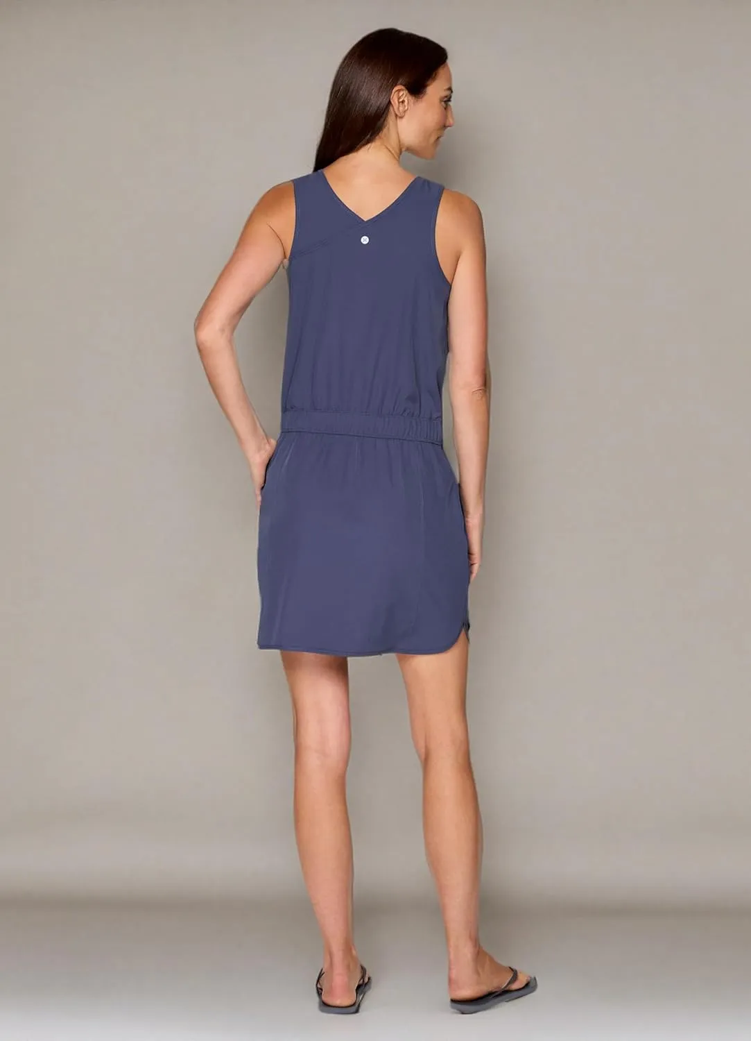 RBX Tank Dress for Women, Quick Drying Stretch Woven Hiking Golf Dress, Drawstring Waist Beach Dress Coverup with Pockets