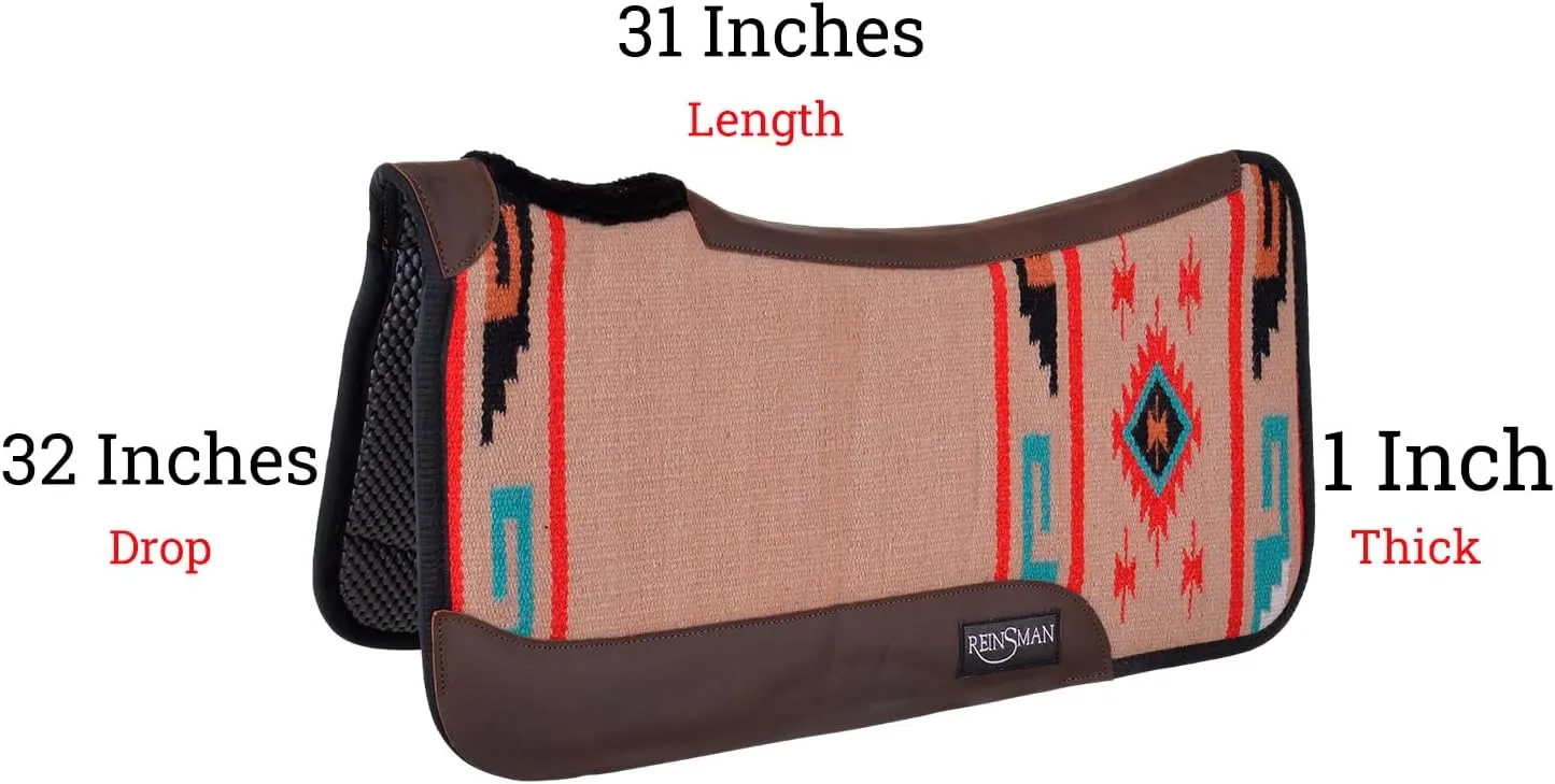 Reinsman APEX Ranahan Tacky Too Soft Breathable Non-Slip Shock-Absorbing Fleece-Lined Moisture-Wicking Contoured Back Protection Horse Riding Saddle Pad