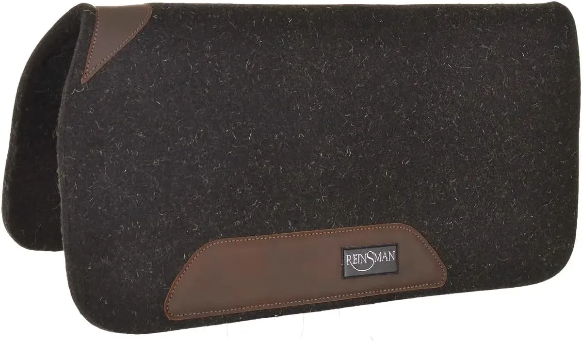 Reinsman Rancher Futurity Front Wool Square Soft Breathable Moisture-Wicking Durable Non-Slip Shock-Absorbing Horseback Riding Saddle Pad, 32 x 32