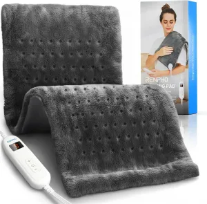 RENPHO Heating Pad for Back Pain & Period Cramps, FSA HSA Eligible, Fathers Day Dad Gifts, 12" x24‘’ Electric Heat Pad for Neck and Shoulder, Birthday Gifts for Women Men, ETL Certified (Gray)
