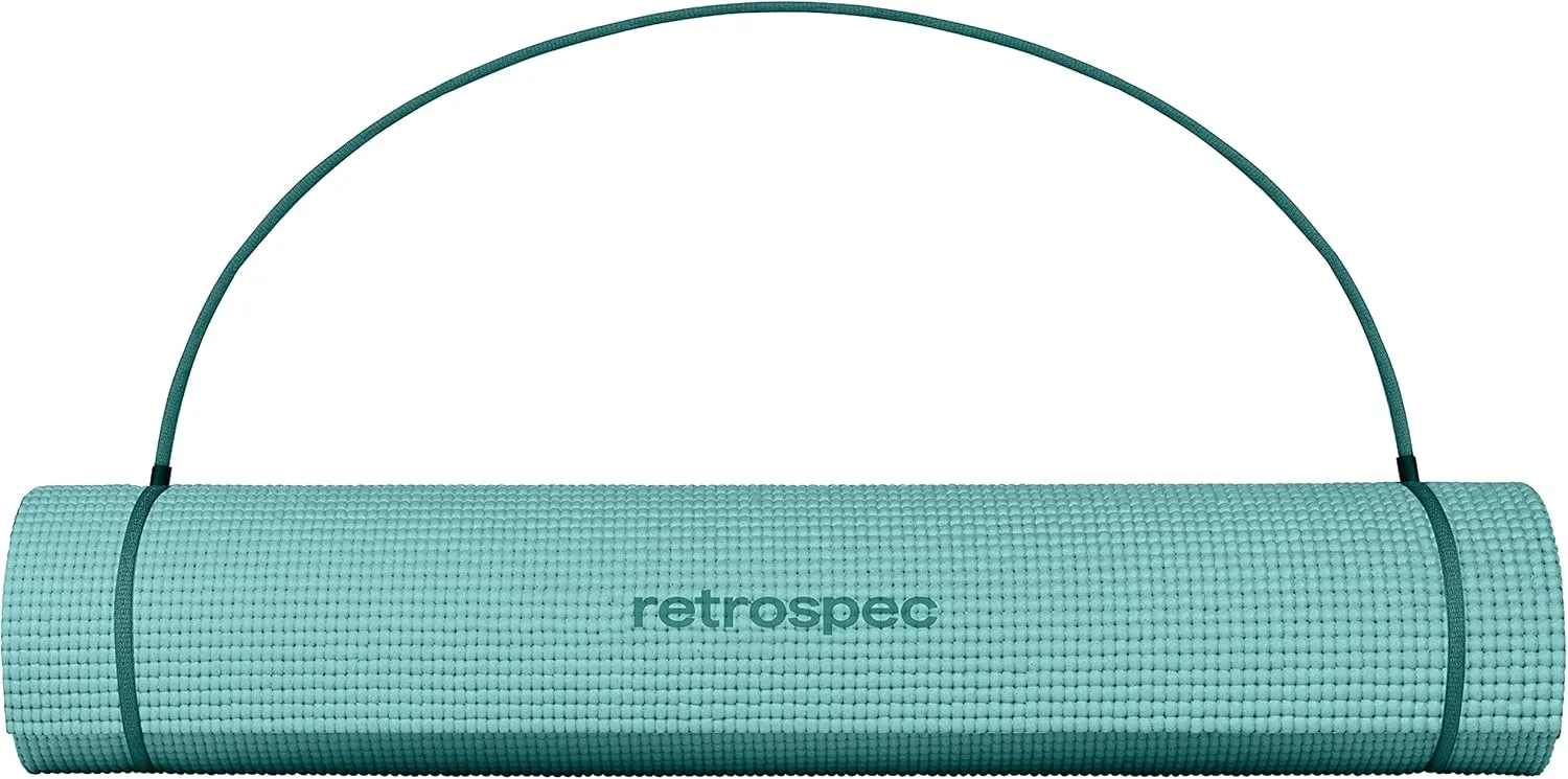 Retrospec Pismo Yoga Mat w/Nylon Strap for Men & Women - Non Slip Exercise Mat for Yoga, Pilates, Stretching, Floor & Fitness Workouts, .5mm Thick, Easy to Clean