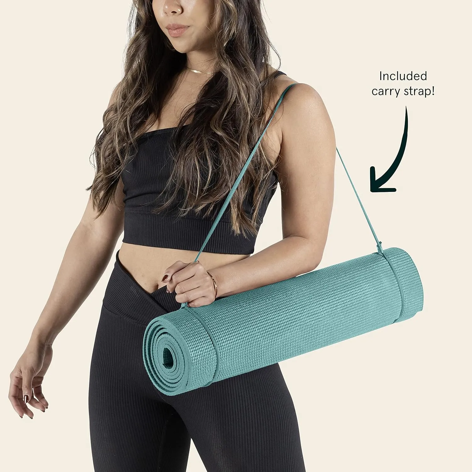 Retrospec Pismo Yoga Mat w/Nylon Strap for Men & Women - Non Slip Exercise Mat for Yoga, Pilates, Stretching, Floor & Fitness Workouts, .5mm Thick, Easy to Clean