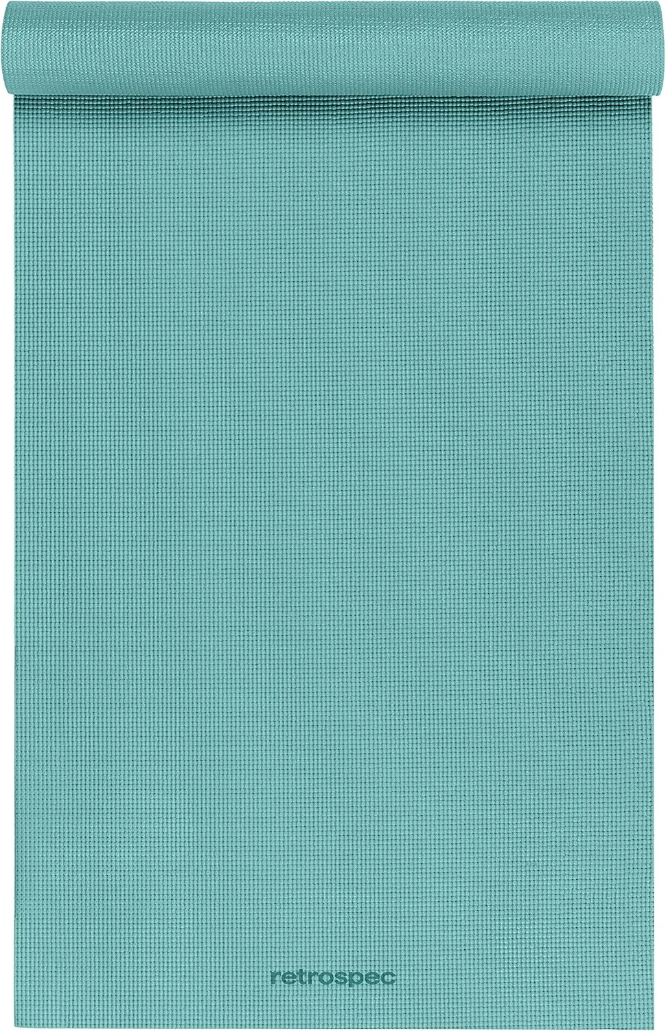 Retrospec Pismo Yoga Mat w/Nylon Strap for Men & Women - Non Slip Exercise Mat for Yoga, Pilates, Stretching, Floor & Fitness Workouts, .5mm Thick, Easy to Clean