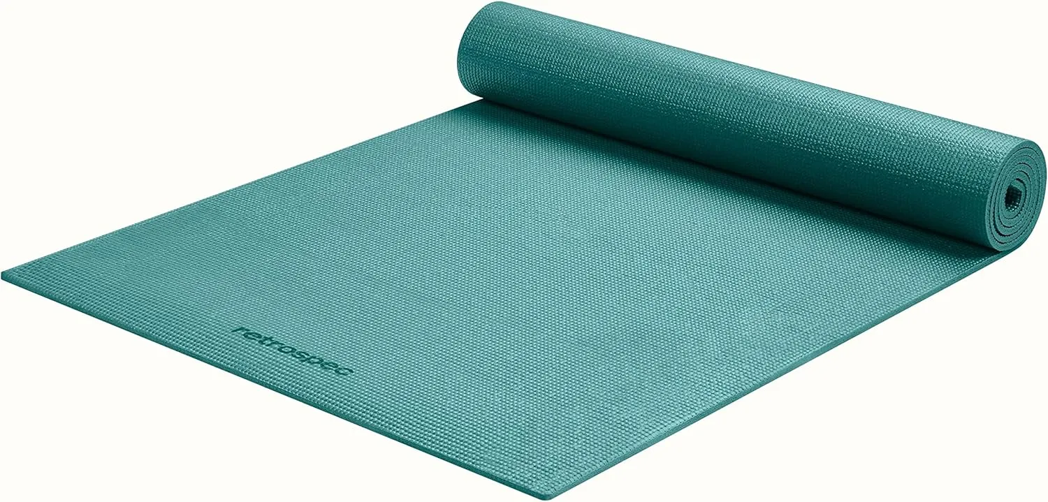 Retrospec Pismo Yoga Mat w/Nylon Strap for Men & Women - Non Slip Exercise Mat for Yoga, Pilates, Stretching, Floor & Fitness Workouts, .5mm Thick, Easy to Clean