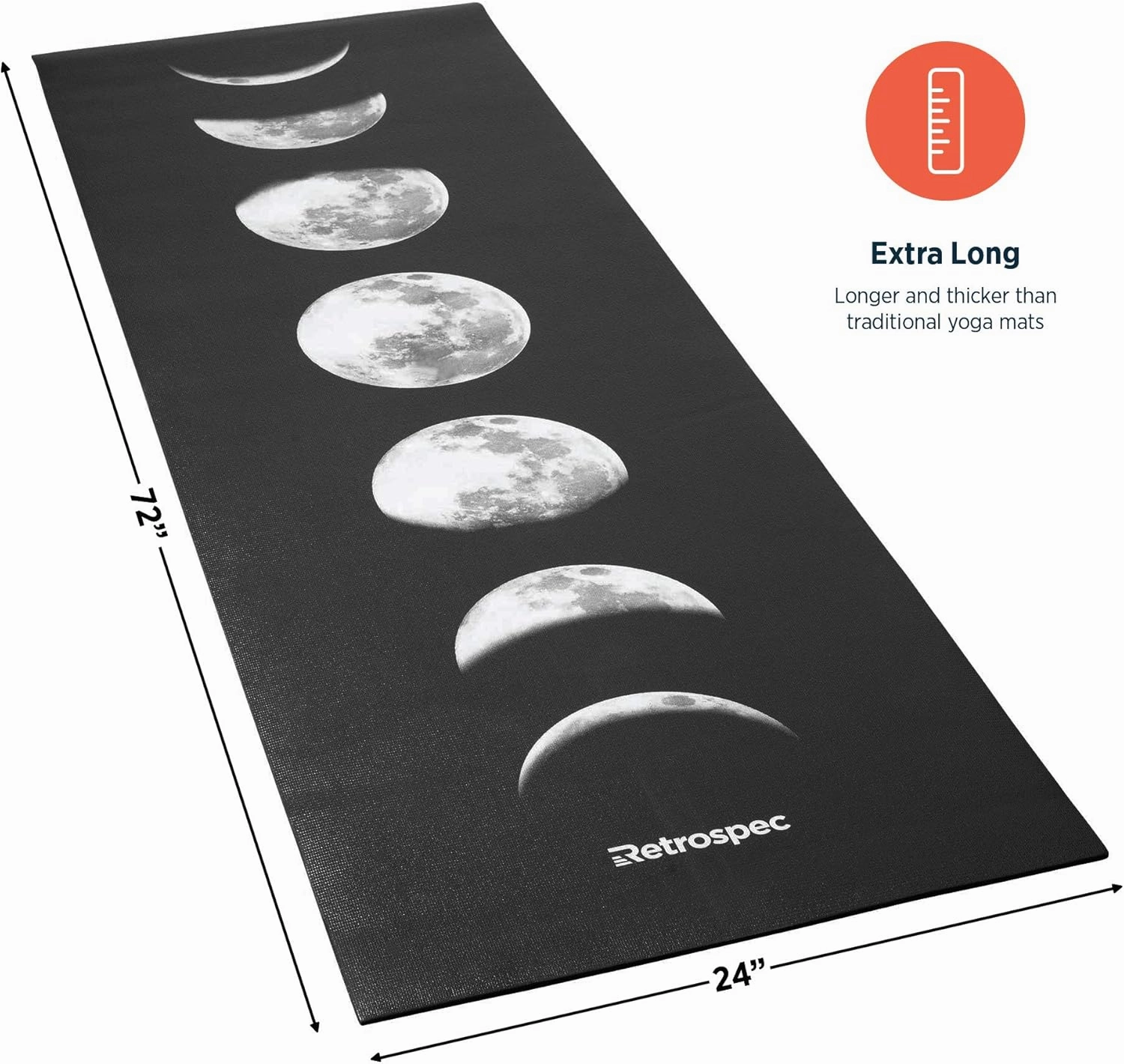 Retrospec Pismo Yoga Mat w/Nylon Strap for Men & Women - Non Slip Exercise Mat for Yoga, Pilates, Stretching, Floor & Fitness Workouts, .5mm Thick, Easy to Clean
