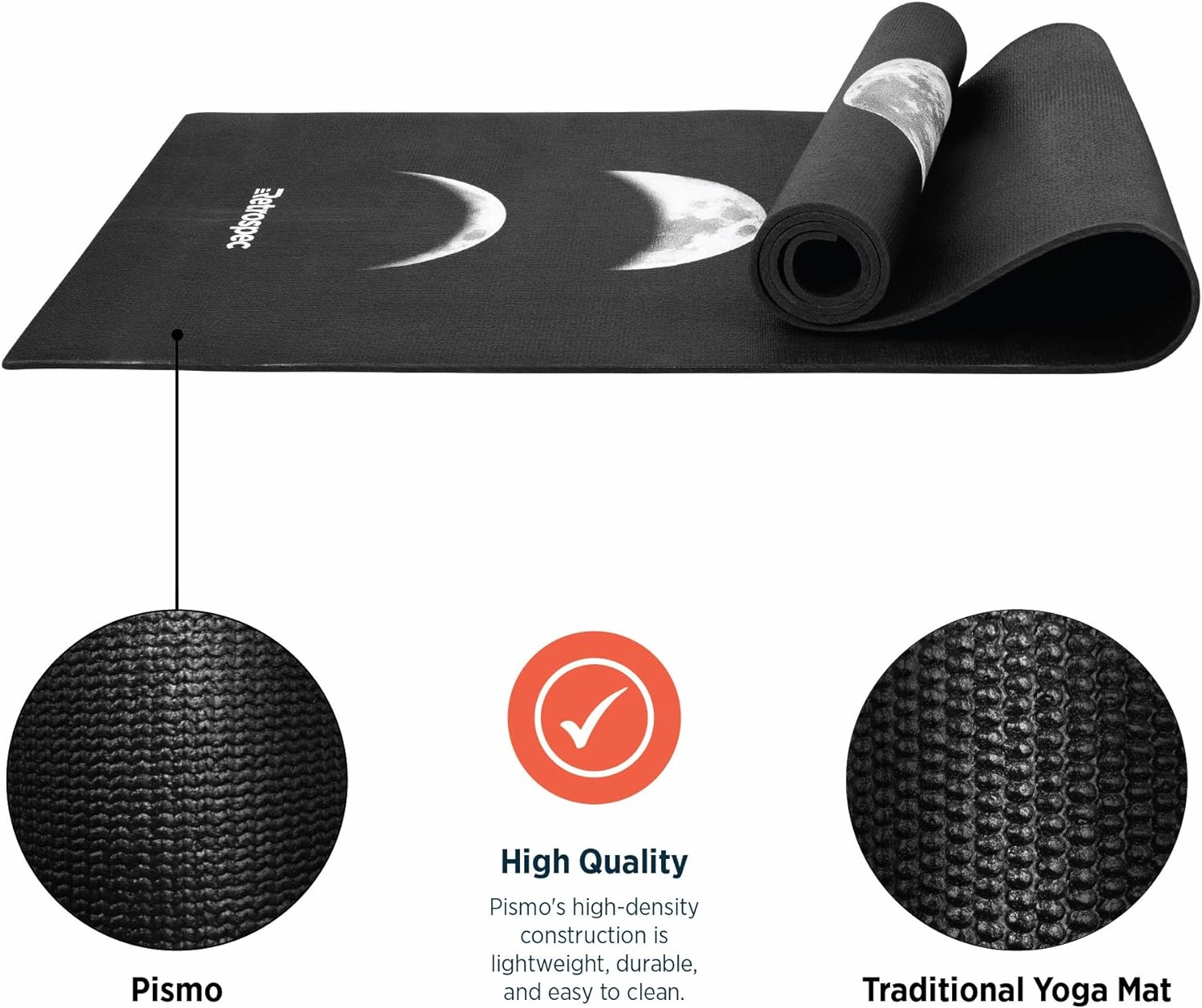 Retrospec Pismo Yoga Mat w/Nylon Strap for Men & Women - Non Slip Exercise Mat for Yoga, Pilates, Stretching, Floor & Fitness Workouts, .5mm Thick, Easy to Clean
