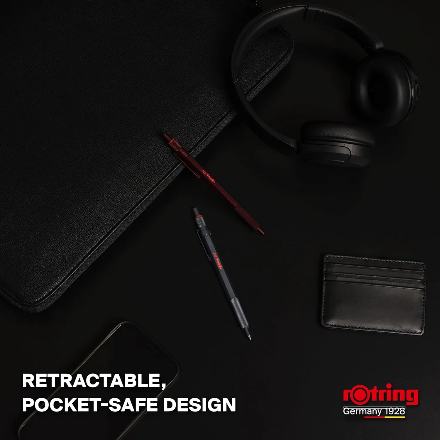 Rotring 600 Ballpoint Pen | Medium Point | Black Ink | All-Metal Body Pen | Chocolate Truffle | Non-Slip Knurled Grip & Hexagonal Barrel | Refillable