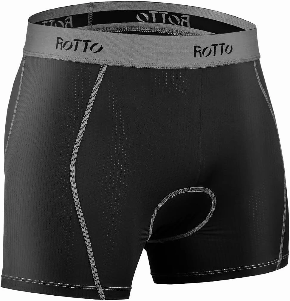 ROTTO Mens Padded Cycling Underwear Bike Shorts 3D MTB Liner Quick Drying