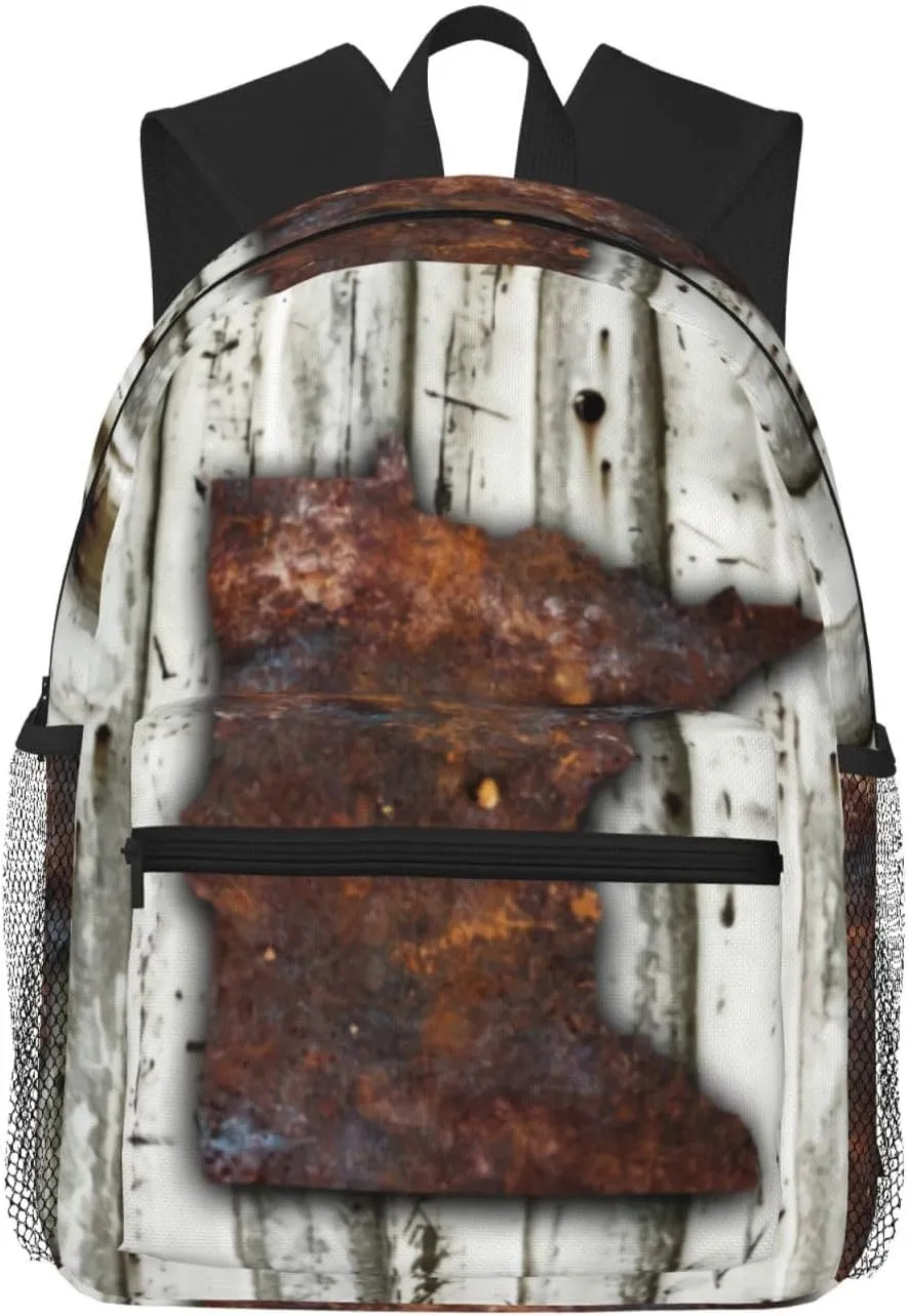 Rusty Minnesota Shape Lightweight Packable Backpack Travel Casual Hiking Daypack Foldable Backpack For Men Women