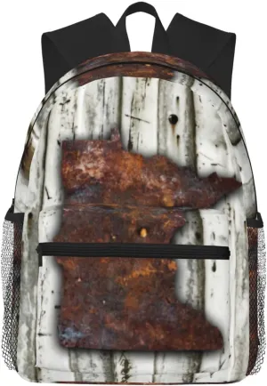 Rusty Minnesota Shape Lightweight Packable Backpack Travel Casual Hiking Daypack Foldable Backpack For Men Women