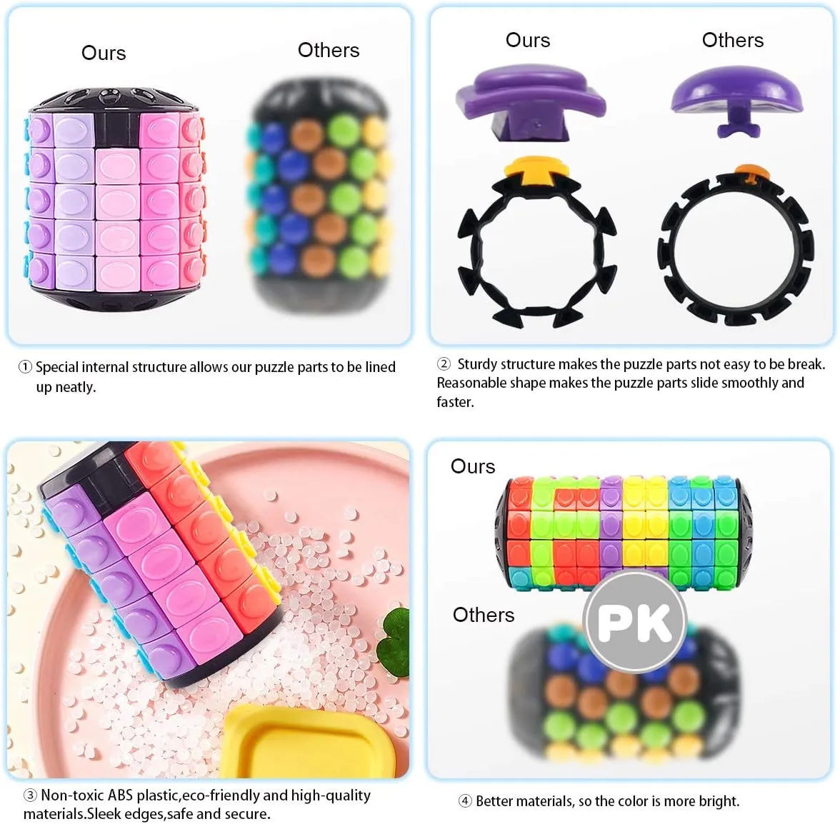 R.Y.TOYS Rotate and Slide Puzzle-Design Patent,Fidget Toys(Restore/Create) 8 Colors,12 Layers-Detach Piece for Quick Play,Brain Teaser,Sensory Toys,Stocking Stuffers,Easter Basket Stuffers Essentials