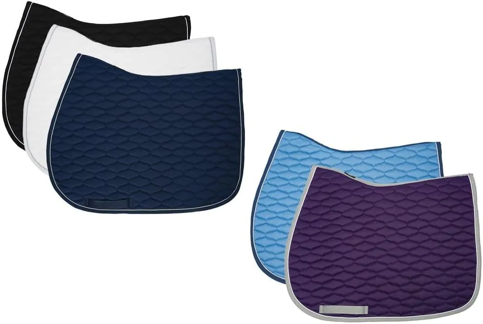 Schneiders Deluxe Quilted Contoured All Purpose Horse Saddle Pad | Wave Quilting & Wither Relief | 8mm Cushioning | Cotton/Poly Blend for Comfort & Style