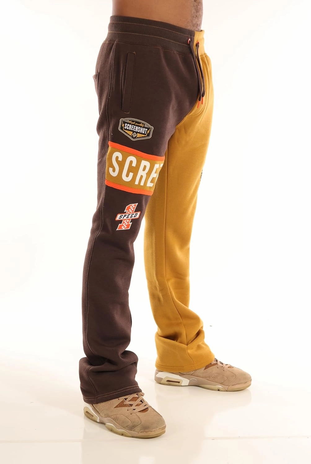 SCREENSHOT-Fleece Pants 4202 Mens Streetwear Urban Fit Fleece Pants - Stacked Fit Fashion Sweatpants Ribbed Wasteband