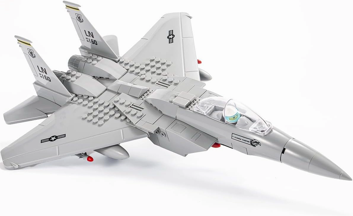 SEMKY Military F-15 Eagle Fighter Jet Air Force Building Block Set (262 Pieces) Toys Gifts for Military Fans and Kid