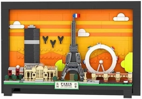 SEMKY The Paris Skyline Architecture Building Block Set (598 Pieces) –Wall Art Building Blocks for Kid and Adult