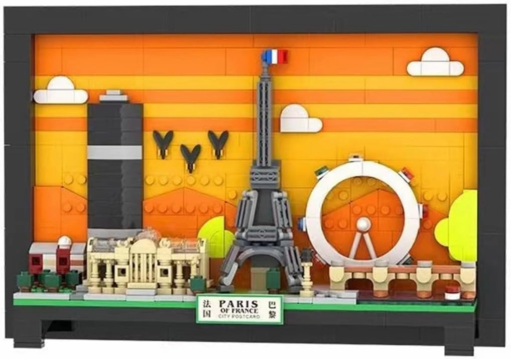 SEMKY The Paris Skyline Architecture Building Block Set (598 Pieces) –Wall Art Building Blocks for Kid and Adult
