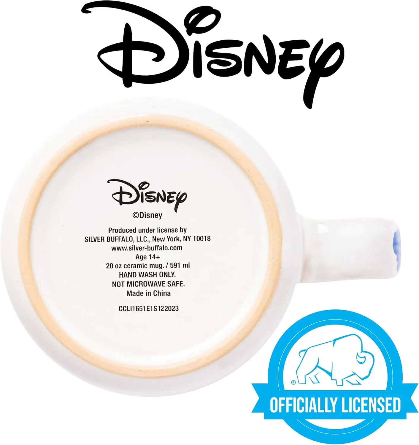Silver Buffalo Disney Lilo and Stitch Ohana Means Family Reactive Glaze Ceramic Camper Mug, 20 Ounces