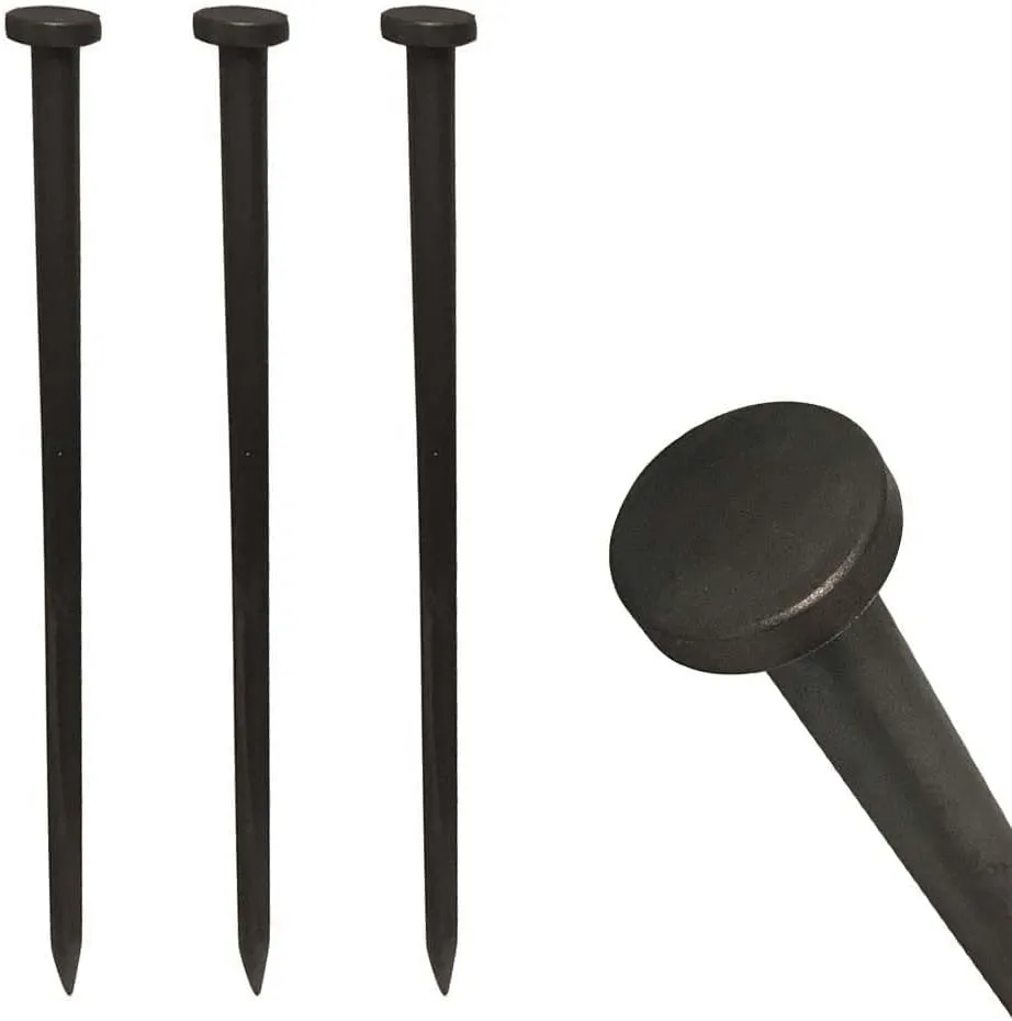 Single Head Tent Stakes - Heavy Duty Steel Tent Stakes, Versatile Ground Spikes to Anchor Commercial Inflatables, Party Tents, and Outdoor Camping Shelters, 3/4 x 18 Inch, 10-Pack