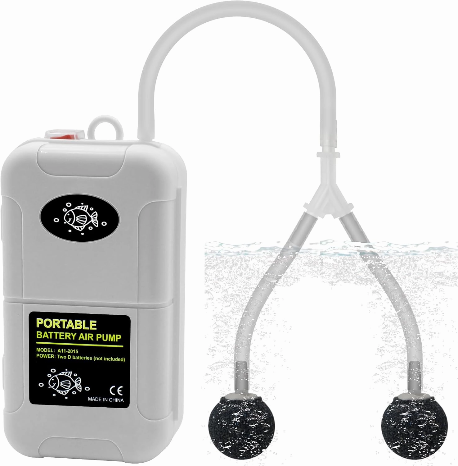 Small Aerator for Fish 6 Gallons, Bait Bucket with Aerator, Portable Battery Live Bait Air Pump, Air Aerator Pump,Quiet Voice, Suitable for Tropical Fish Enthusiasts and Fishing Enthusiasts