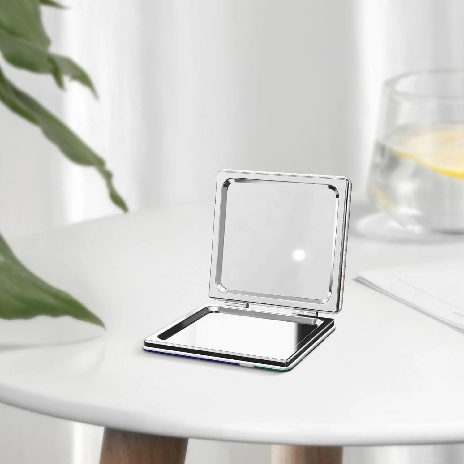South African Flag Makeup Mirror Portable Folding Mini Mirror Double Sided Travel Makeup Mirror Square Handheld Pocket Mirror