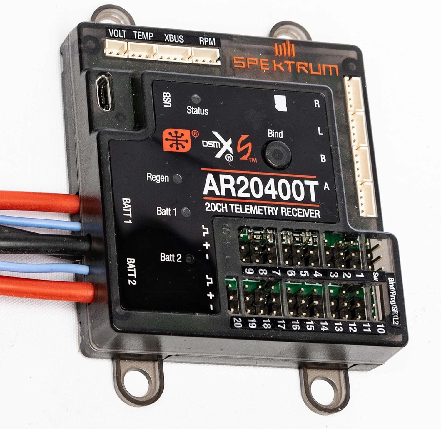 Spektrum AR20400T 20 Channel PowerSafe Telemetry Receiver, SPMAR20400T, Multi