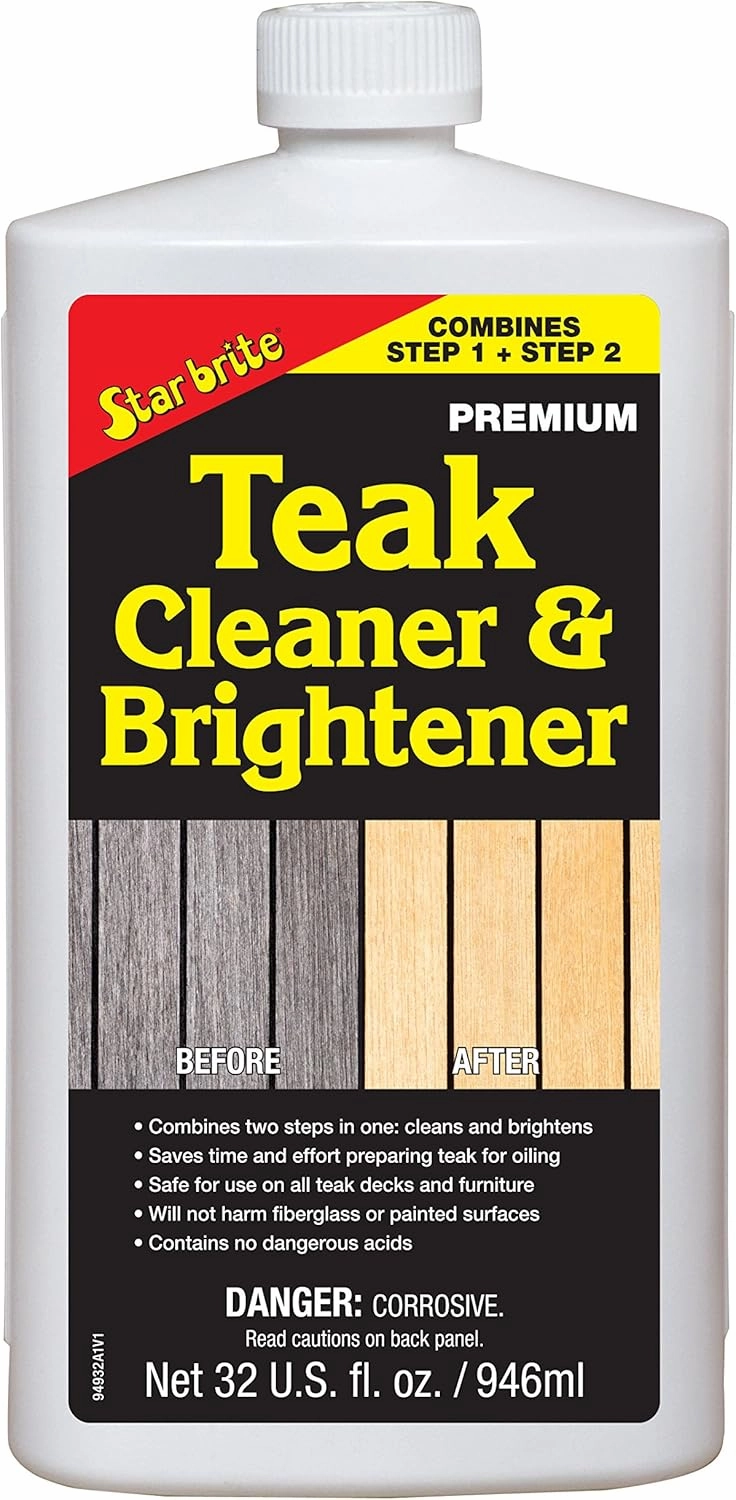 Star Brite 94932 One Step Teak Cleaner & Brightener 32 oz., White