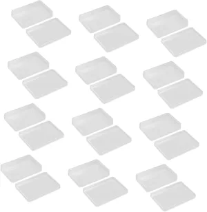 SUPVOX 12pcs Transparent Plastic Poker Card Storage Boxes Organizer for Game Beads and More Lightweight Compact Poker Holder