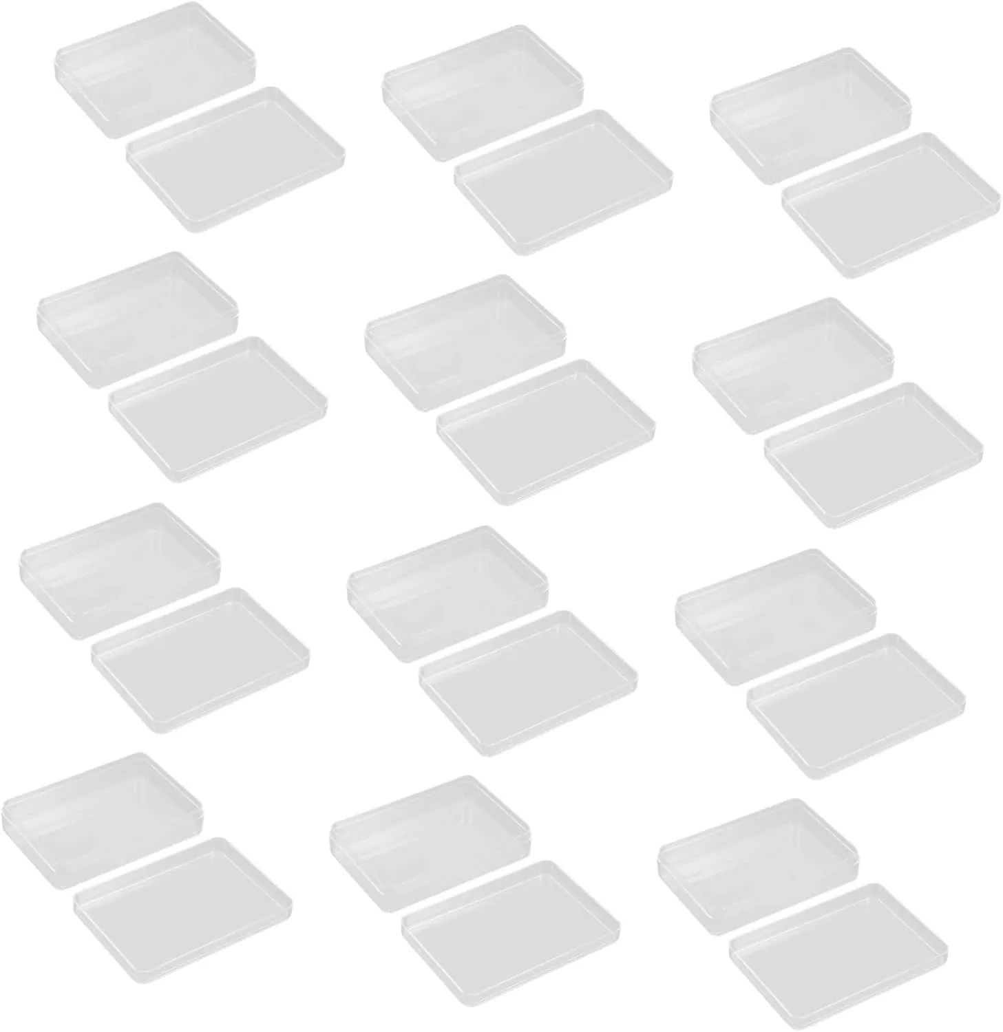 SUPVOX 12pcs Transparent Plastic Poker Card Storage Boxes Organizer for Game Beads and More Lightweight Compact Poker Holder