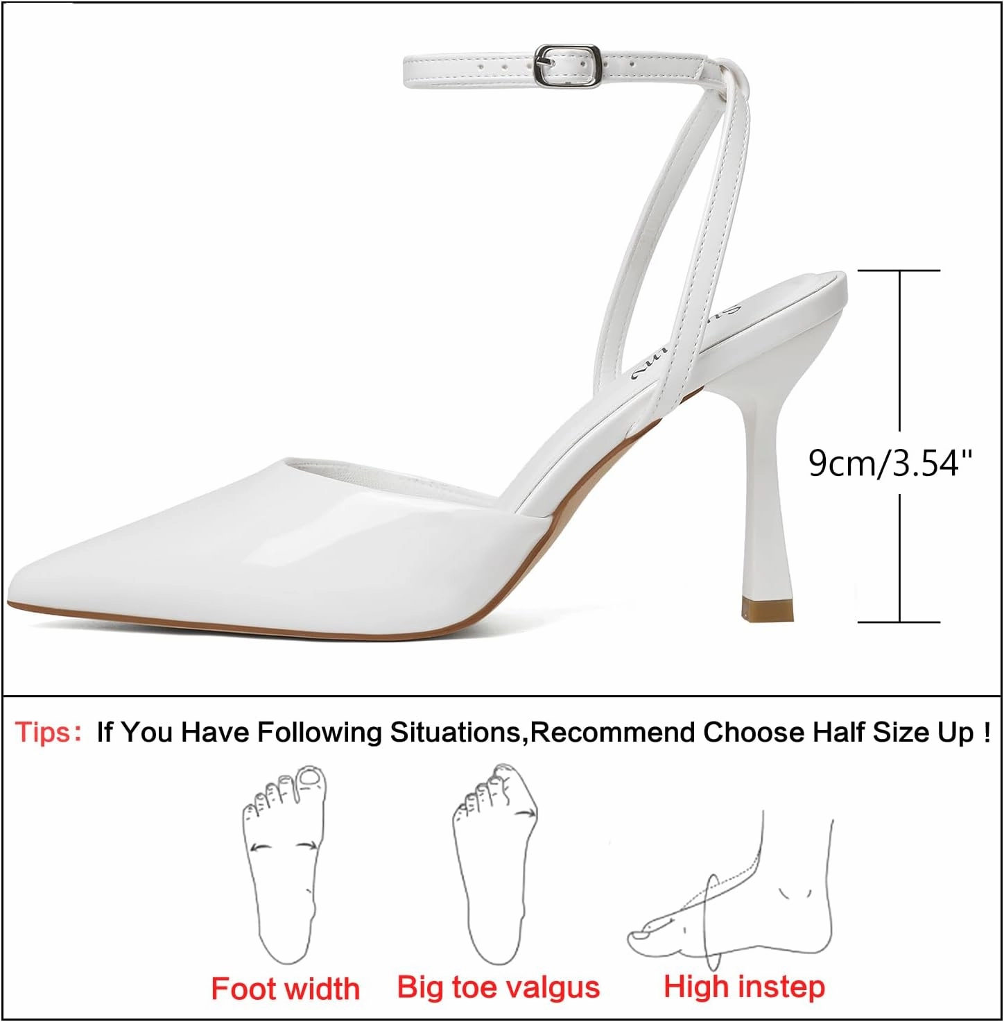 Susanny Heels for Women Stiletto Closed Pointed Toe Backless Dress Shoes High Heels Sexy Kitten Pumps Wedding Guest Party Dance Prom Dressy Comfort Shoes