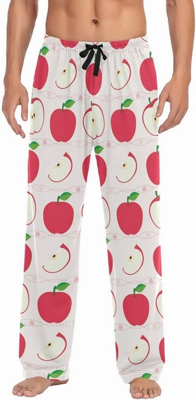 susiyo Mens Pajama Pants Red Apples Fruit Sleepwear Pjs Bottoms with Pockets