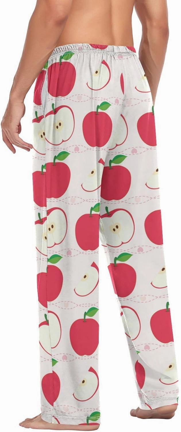 susiyo Mens Pajama Pants Red Apples Fruit Sleepwear Pjs Bottoms with Pockets