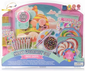 Sweet Shoppe Mega Creative Set All-in-One Drawing Kit with Stickers, Stampers, Crayons, Watercolors, Coloring Sheet, and More! Ideal for Ages 5 and up, Craft Supplies for Girls, Students, Artists