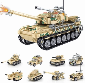 Tank Building Set,8 in1 WW2 Military Tank Brick Set for Adults, Collectible Army Tank Model, 1176 PCS STEM Building Blocks Kit,Great Military Gifts for Boys Kids Age 8-14 and Teens,Adults