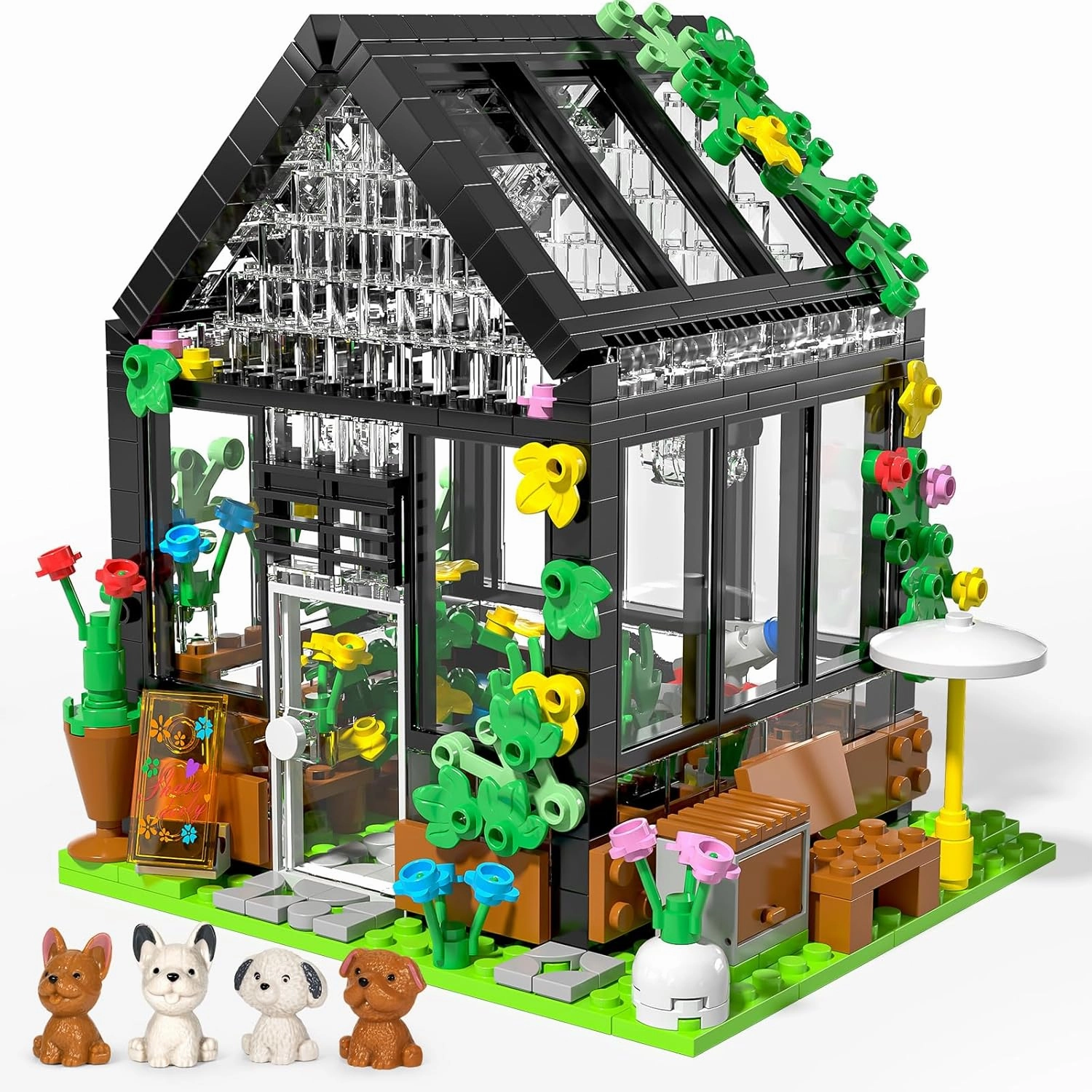 TEMI Flower House Building Set,Garden House Creative Building Toy with LED Light,STEM Building Bricks Set Gift for Kids Children Boys Girls Age 6 to 12