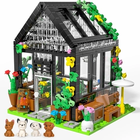 TEMI Flower House Building Set,Garden House Creative Building Toy with LED Light,STEM Building Bricks Set Gift for Kids Children Boys Girls Age 6 to 12
