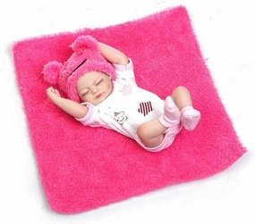 TERABITHIA Miniature 10" Realistic Beautiful Dreamer Newborn Baby Doll Kits Silicone Full Body Washable for Girl